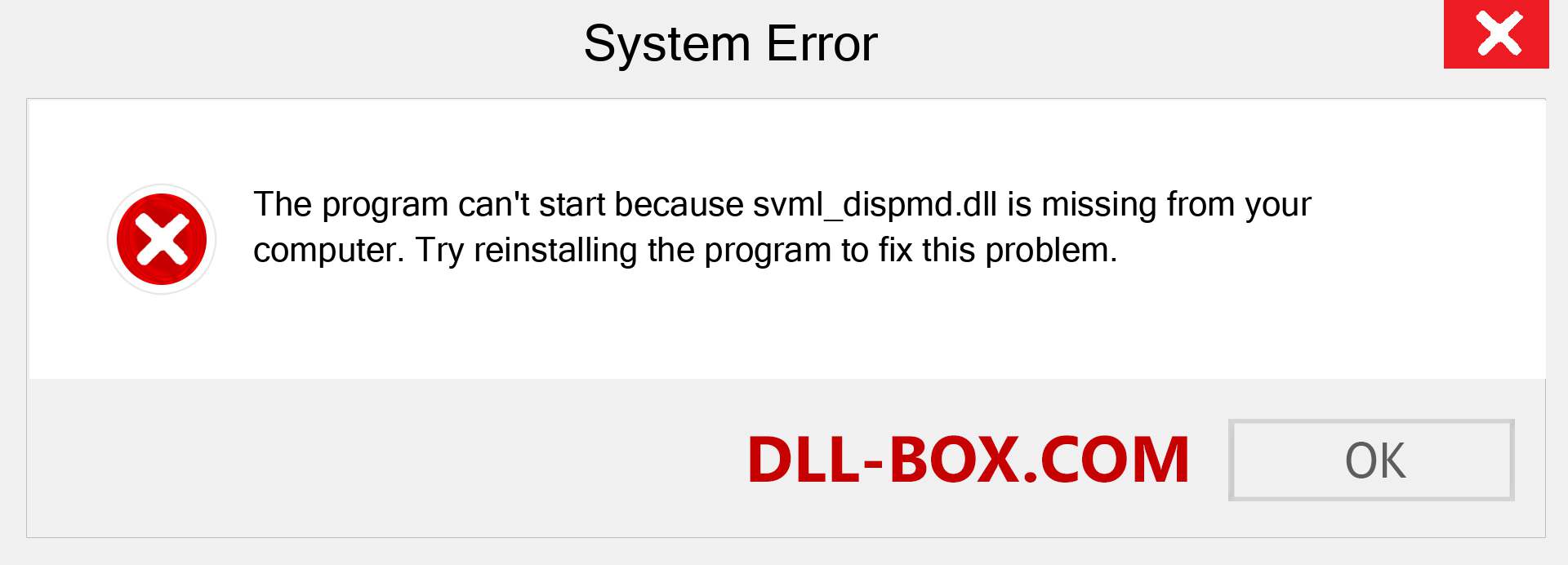  svml_dispmd.dll file is missing?. Download for Windows 7, 8, 10 - Fix  svml_dispmd dll Missing Error on Windows, photos, images